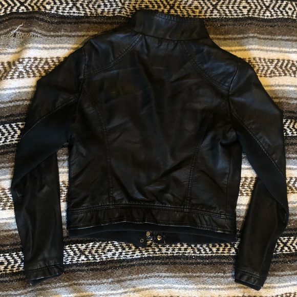 black vegan leather jacket, S - Picture 3 of 6